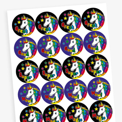 Bright Unicorn Stickers - 32mm