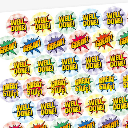45 Sherbet Scented Comic Book Stickers - 32mm