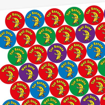 45 Banana Scented Top Banana Stickers - 32mm