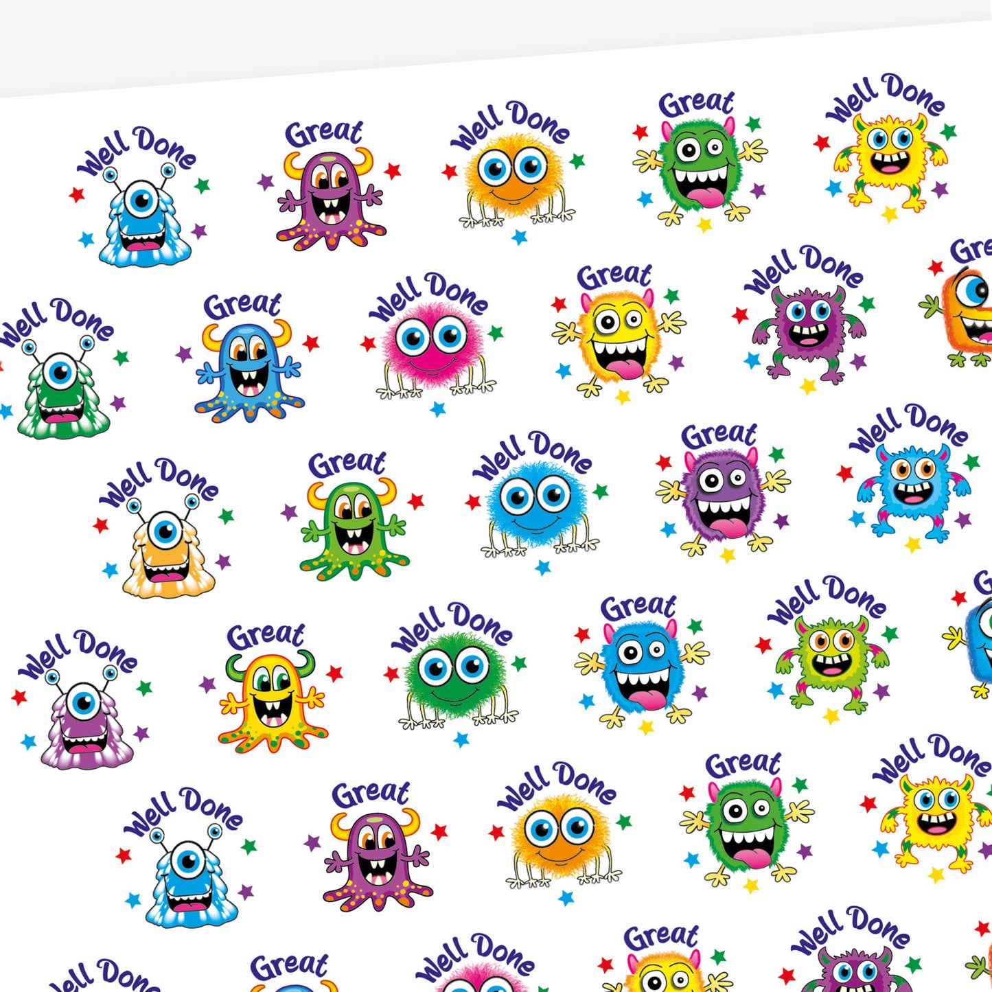 45 Berry Scented Monster Stickers - 32mm