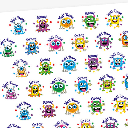 45 Berry Scented Monster Stickers - 32mm