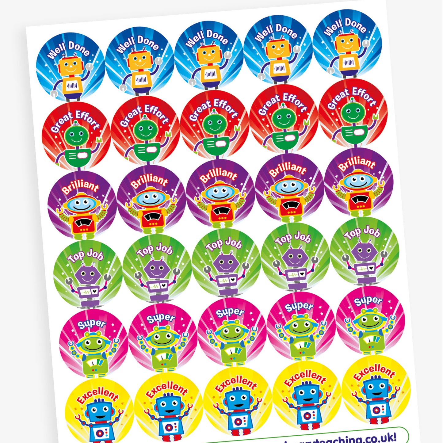 Tropical Fruit Scented Robot Stickers - 25mm