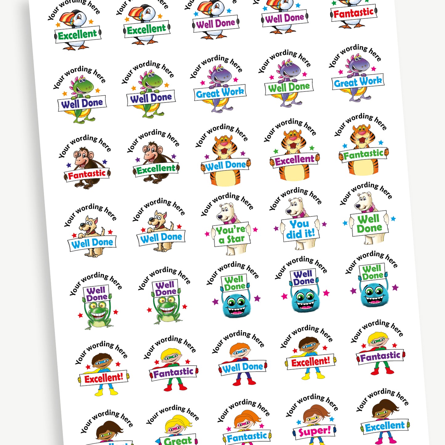 Personalised Bubblegum Scented Character Stickers - 37mm