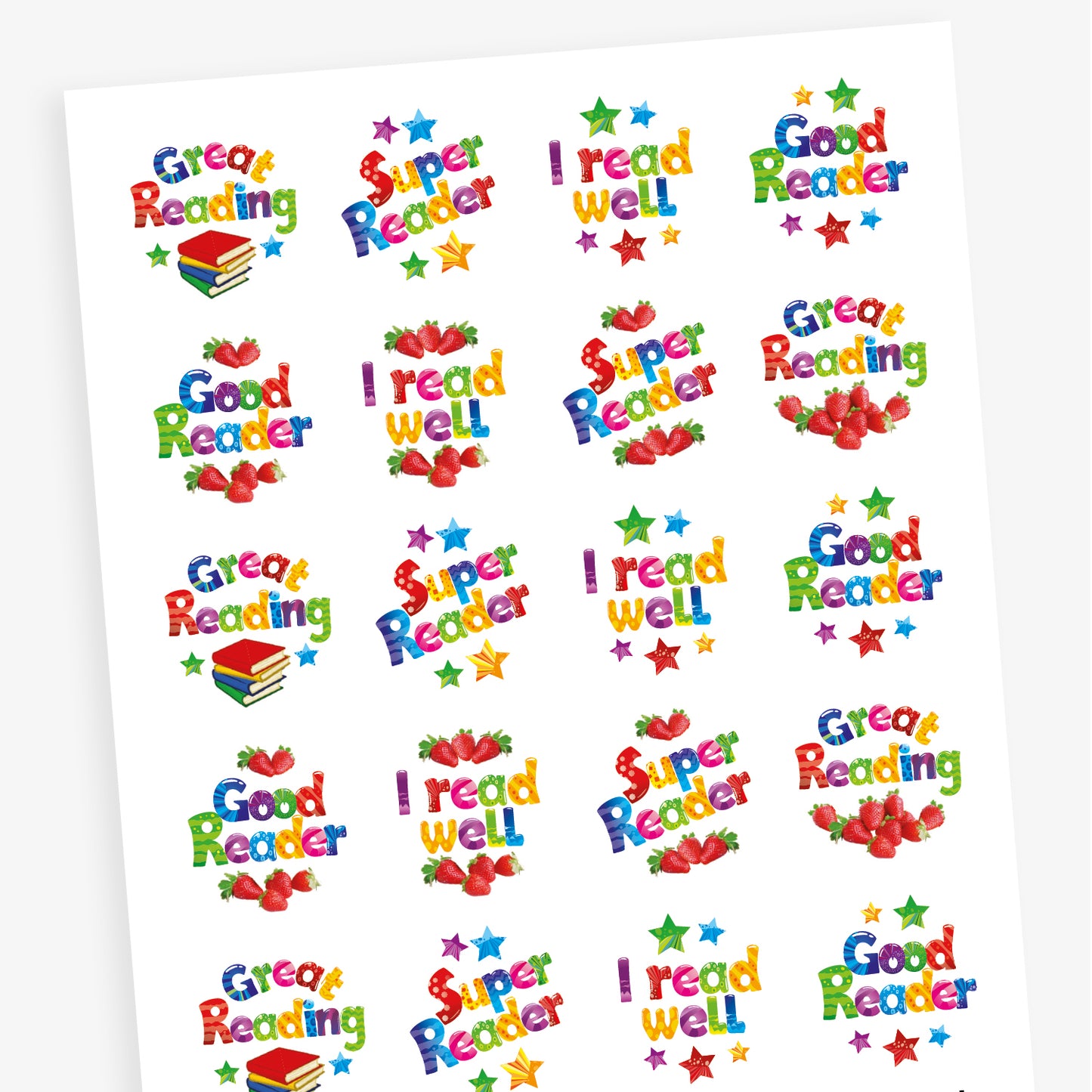 Strawberry Scented Reading Stickers - 32mm