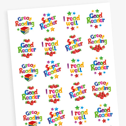 Strawberry Scented Reading Stickers - 32mm