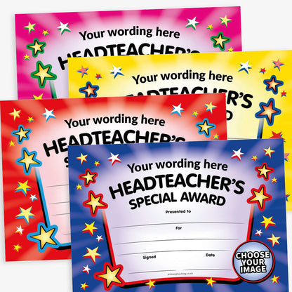 20 Design Your Own Headteacher's Special Award Certificates - A5