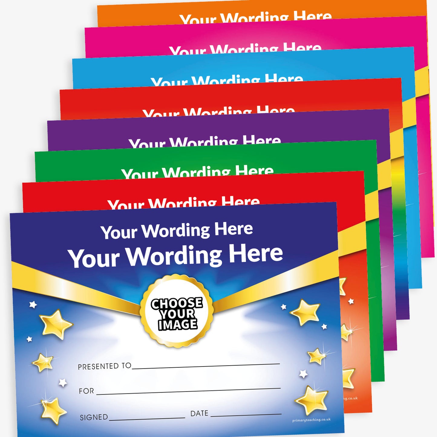 20 Design Your Own Banner and Stars Certificates - A5