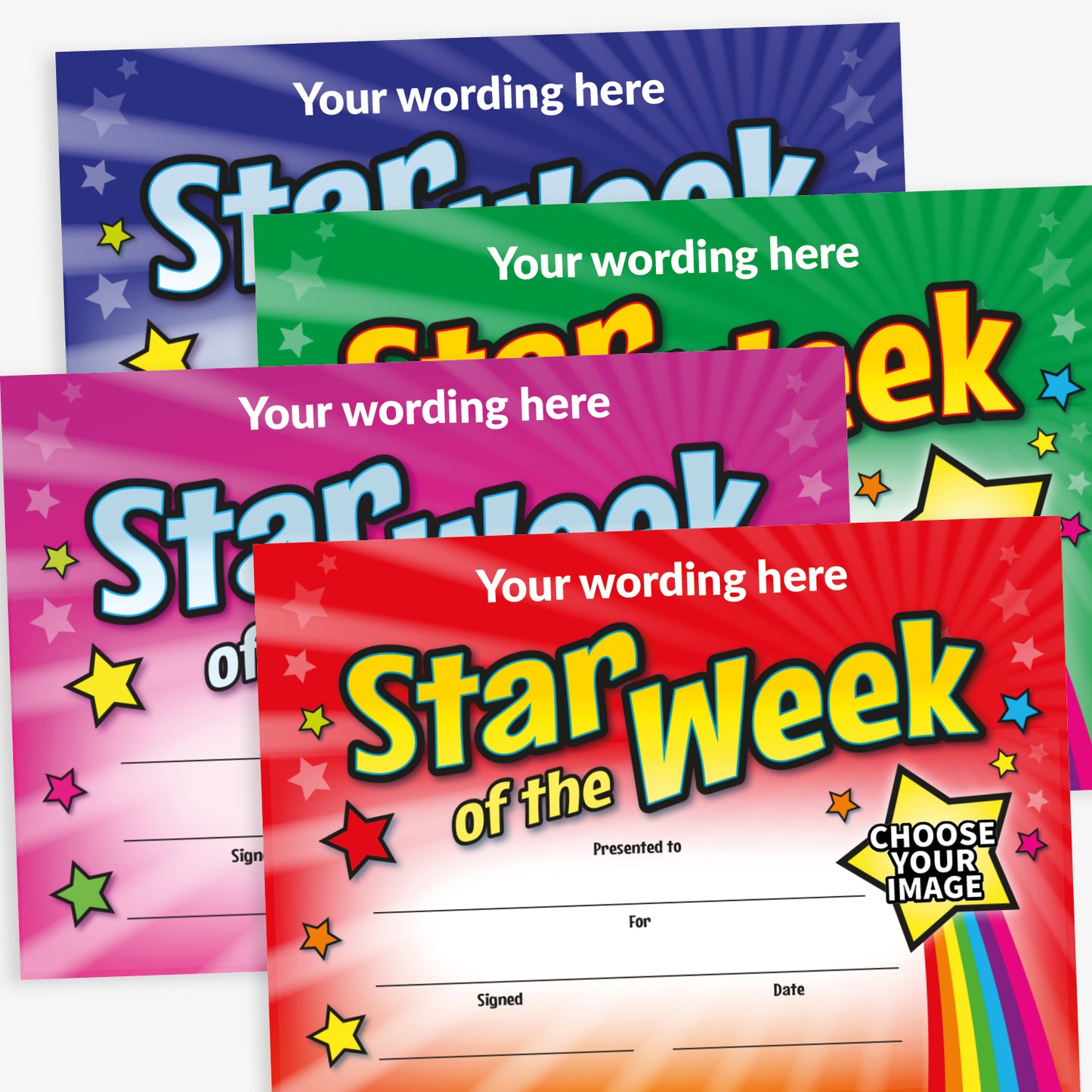 20 Design Your Own Star of the Week certificates - A5