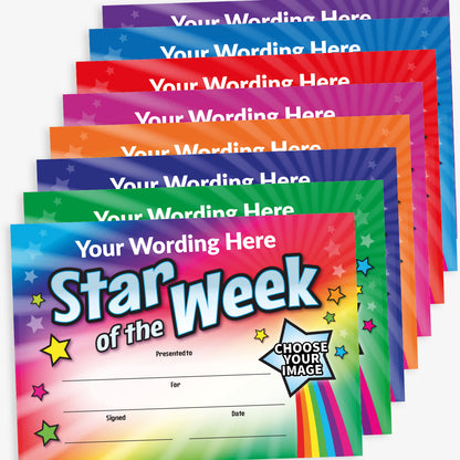 20 Design Your Own Star of the Week certificates - A5