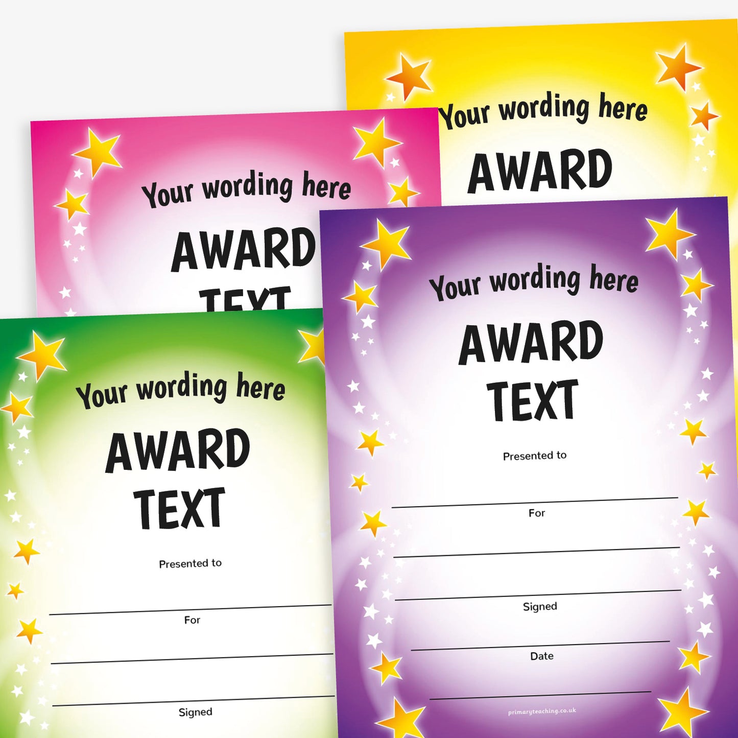 20 Design Your Own Star Certificates - A5