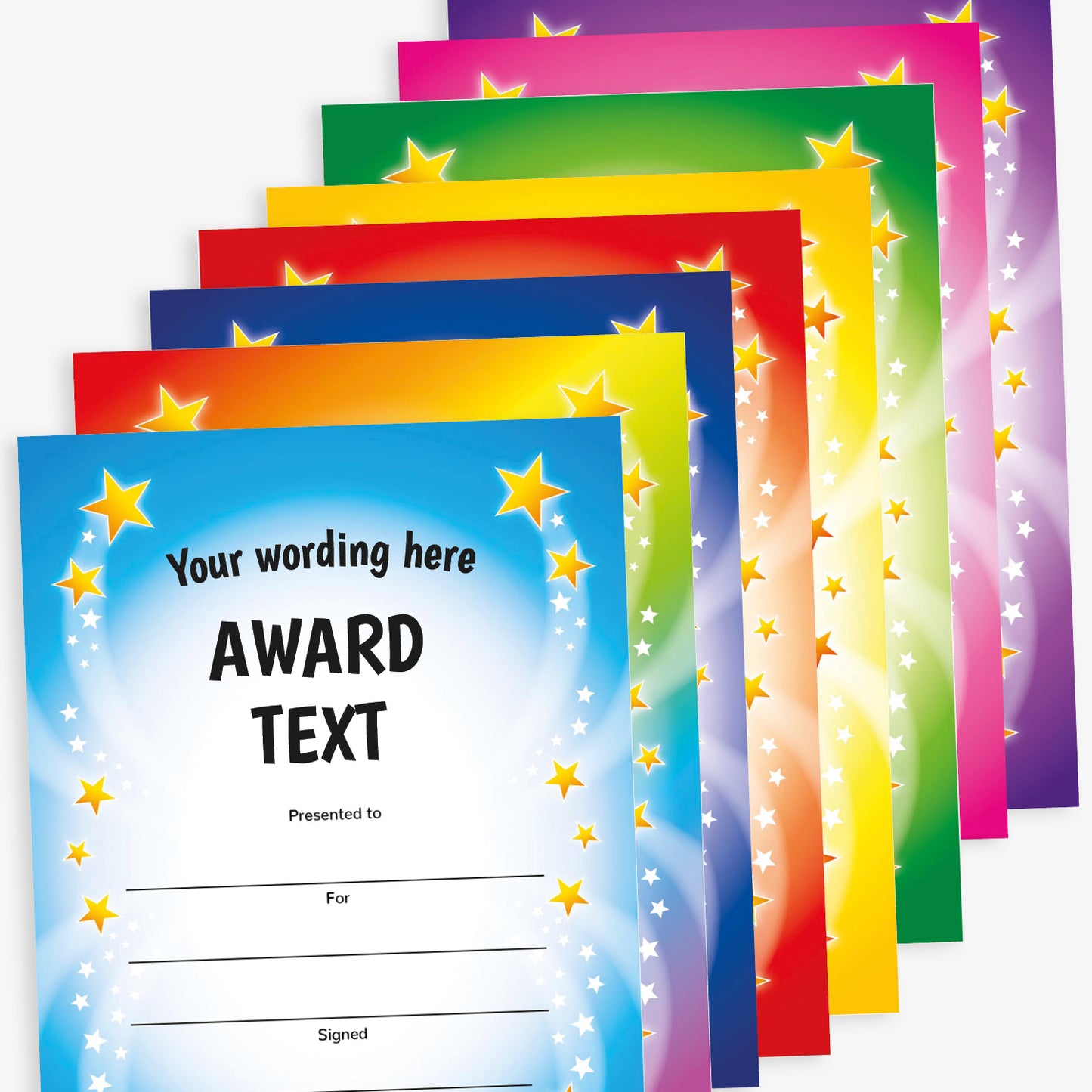 20 Design Your Own Star Certificates - A5