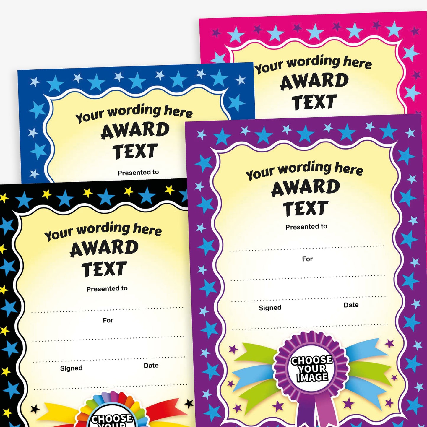 20 Design Your Own Rainbow Certificates - A5