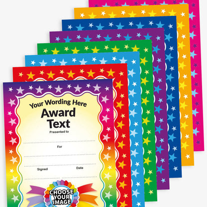 20 Design Your Own Rainbow Certificates - A5