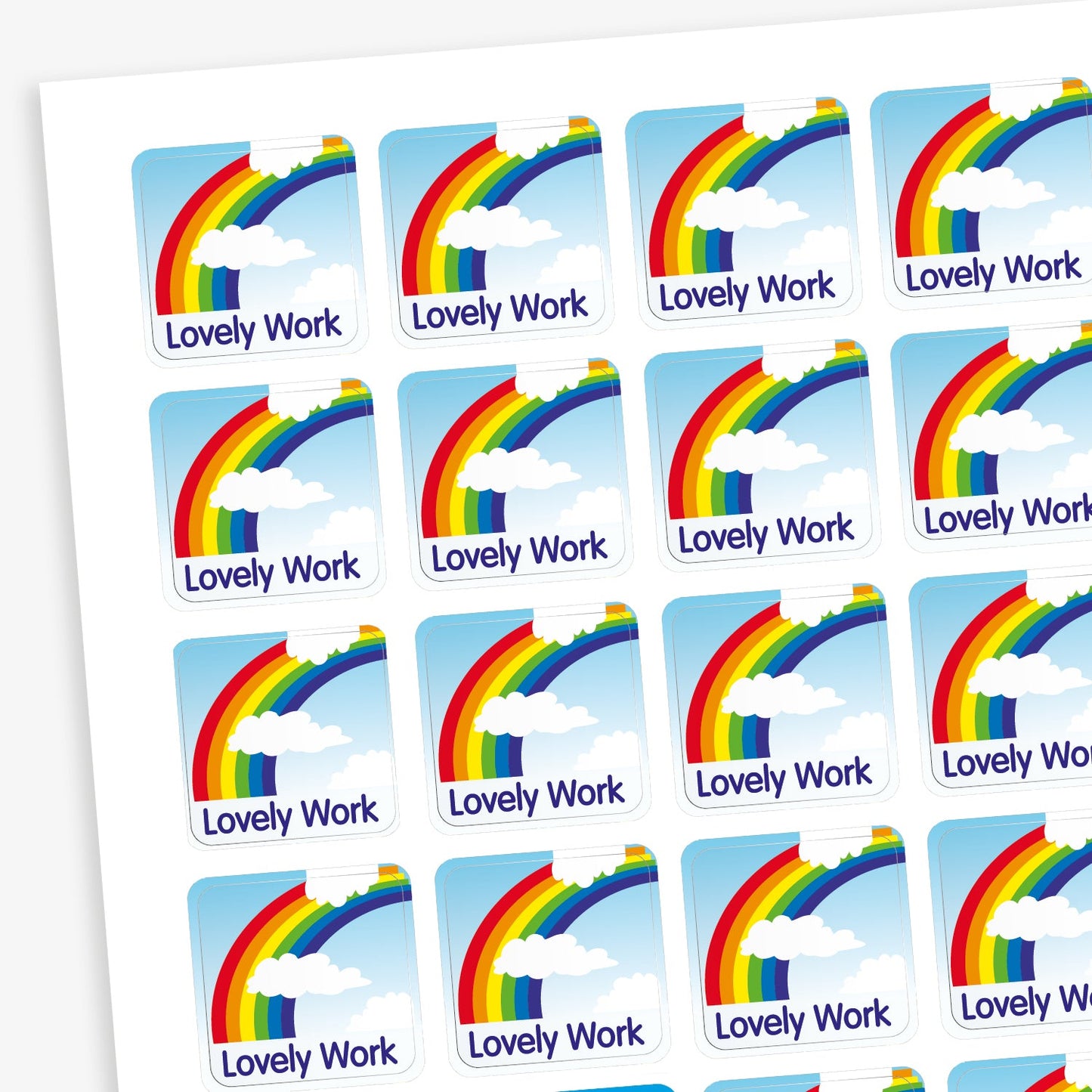 140 Lovely Work Rainbow Stickers - 16mm