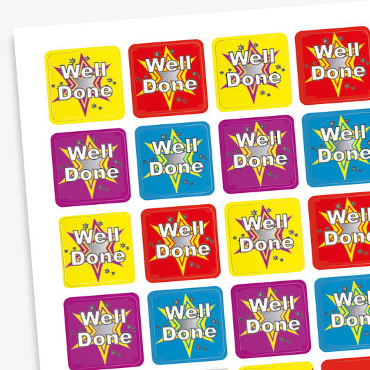 Metallic Well Done Stickers - 16mm