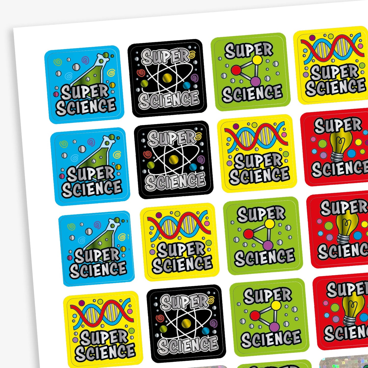 140 Metallic Super Science Stickers - 16mm