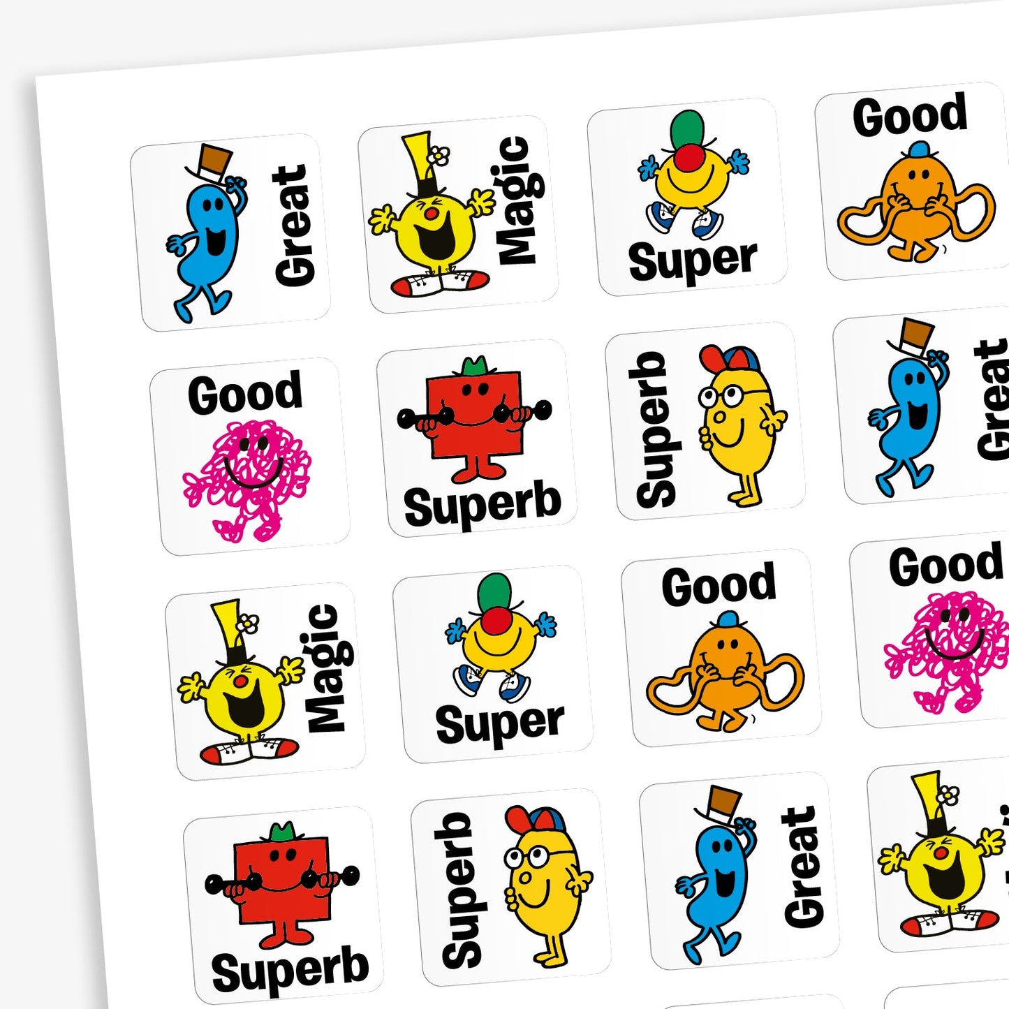 140 Mr Men Stickers - 16mm