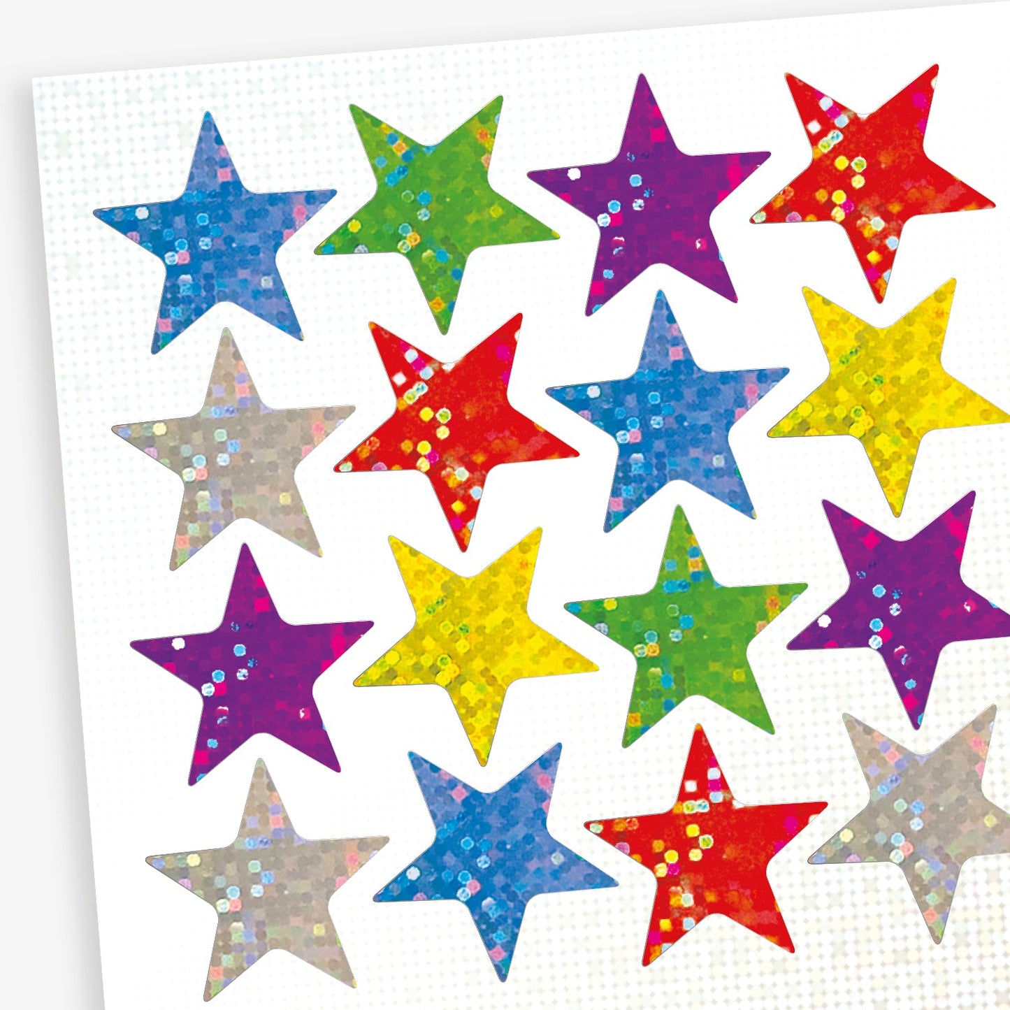 140 Holographic Coloured Star Stickers - 20mm