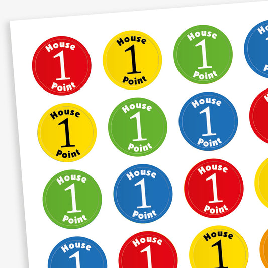 140 House Point Stickers  - Multi-coloured - 16mm