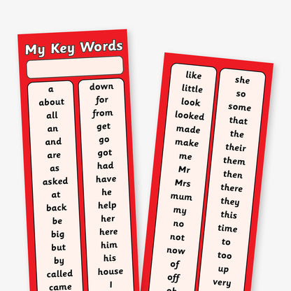 30 Key Words Bookmarks