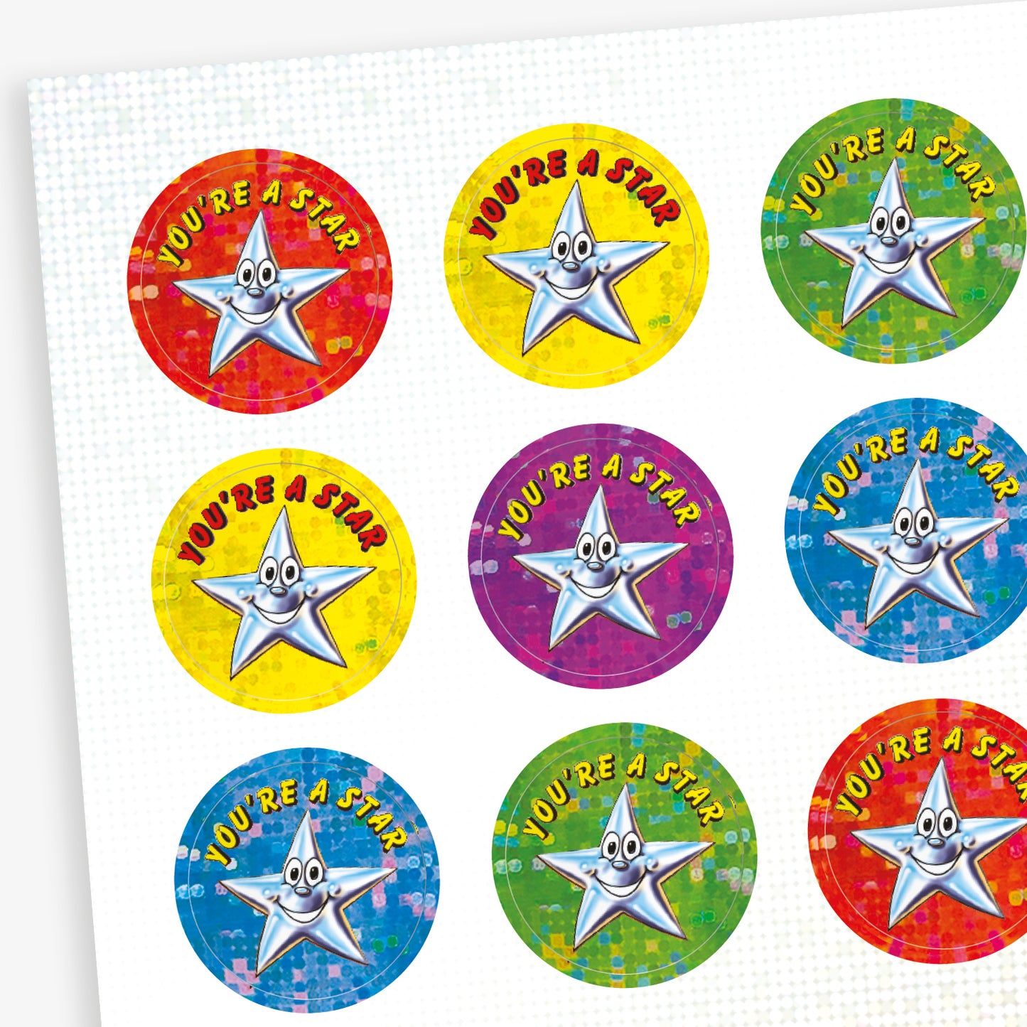 Holographic You're a Star Stickers - 20mm