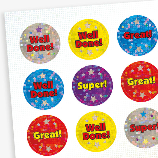 Holographic Wording Stickers - 20mm
