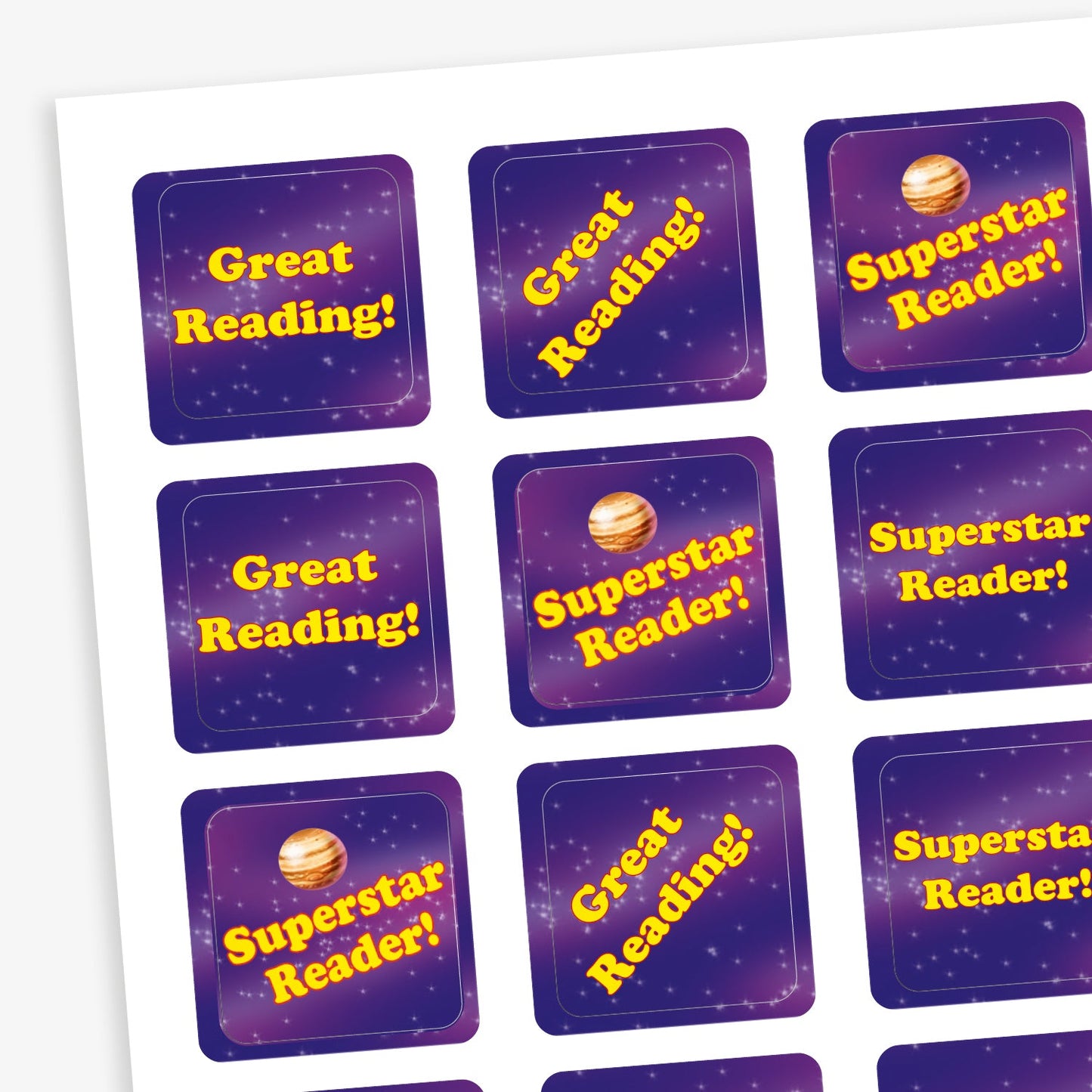 35 Space Reading Stickers - 20mm