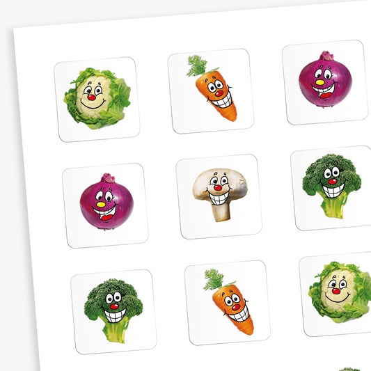 35 Vegetable Stickers - 20mm