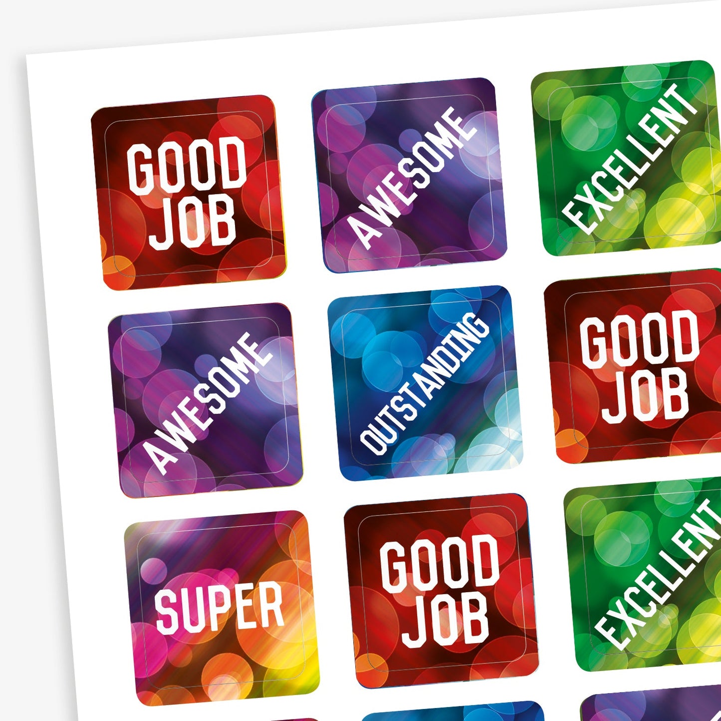 35 Positive Words Reward Stickers - 20mm