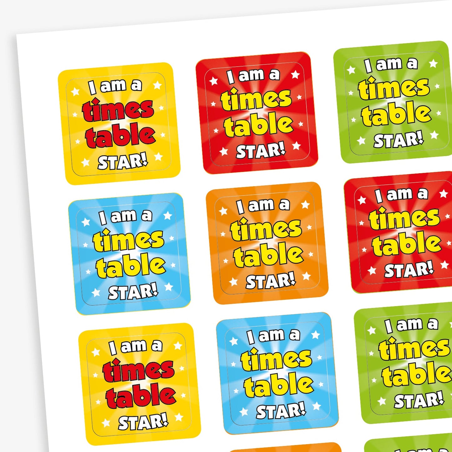 35 Times Tables Stickers - 20mm