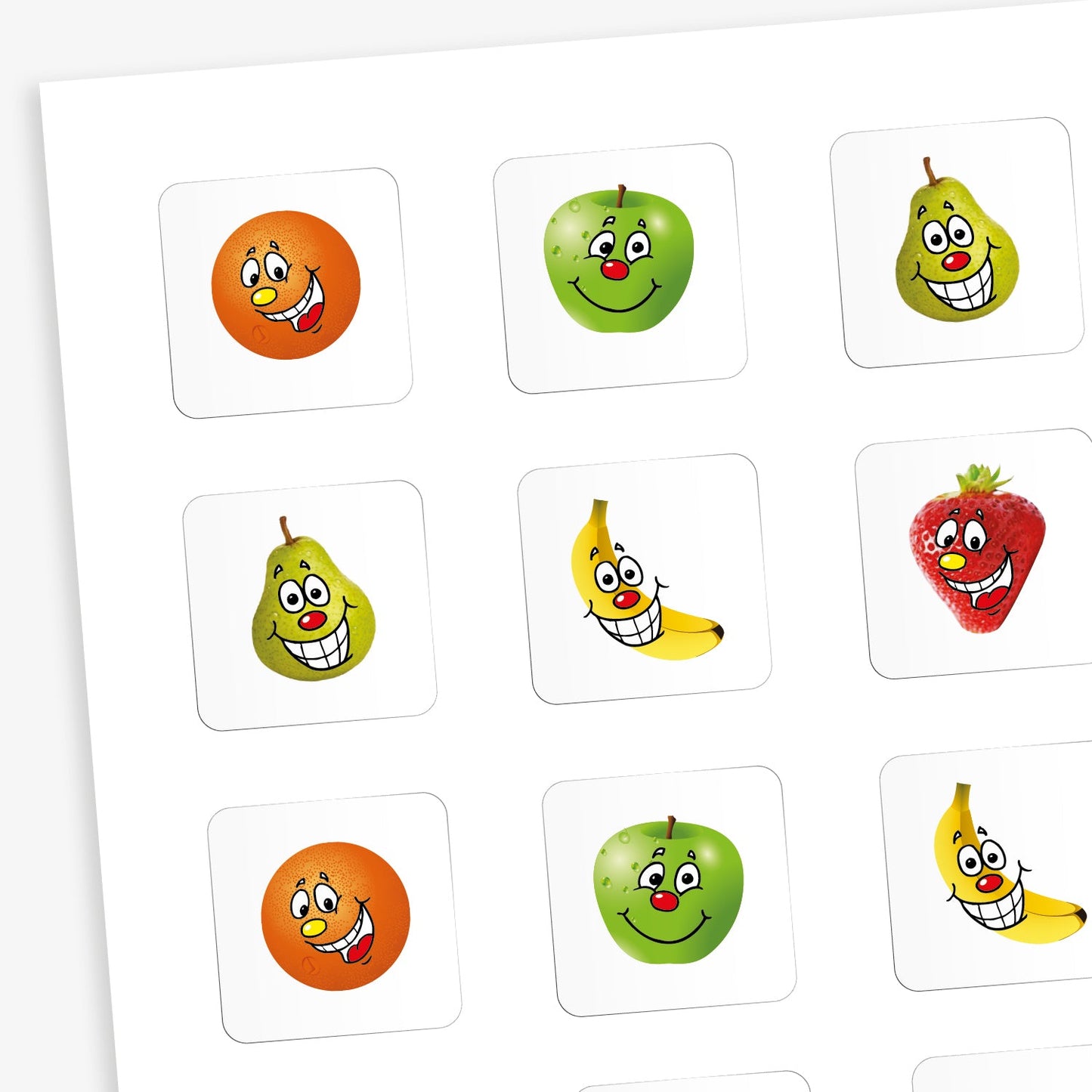 35 Fruit Stickers - 20mm