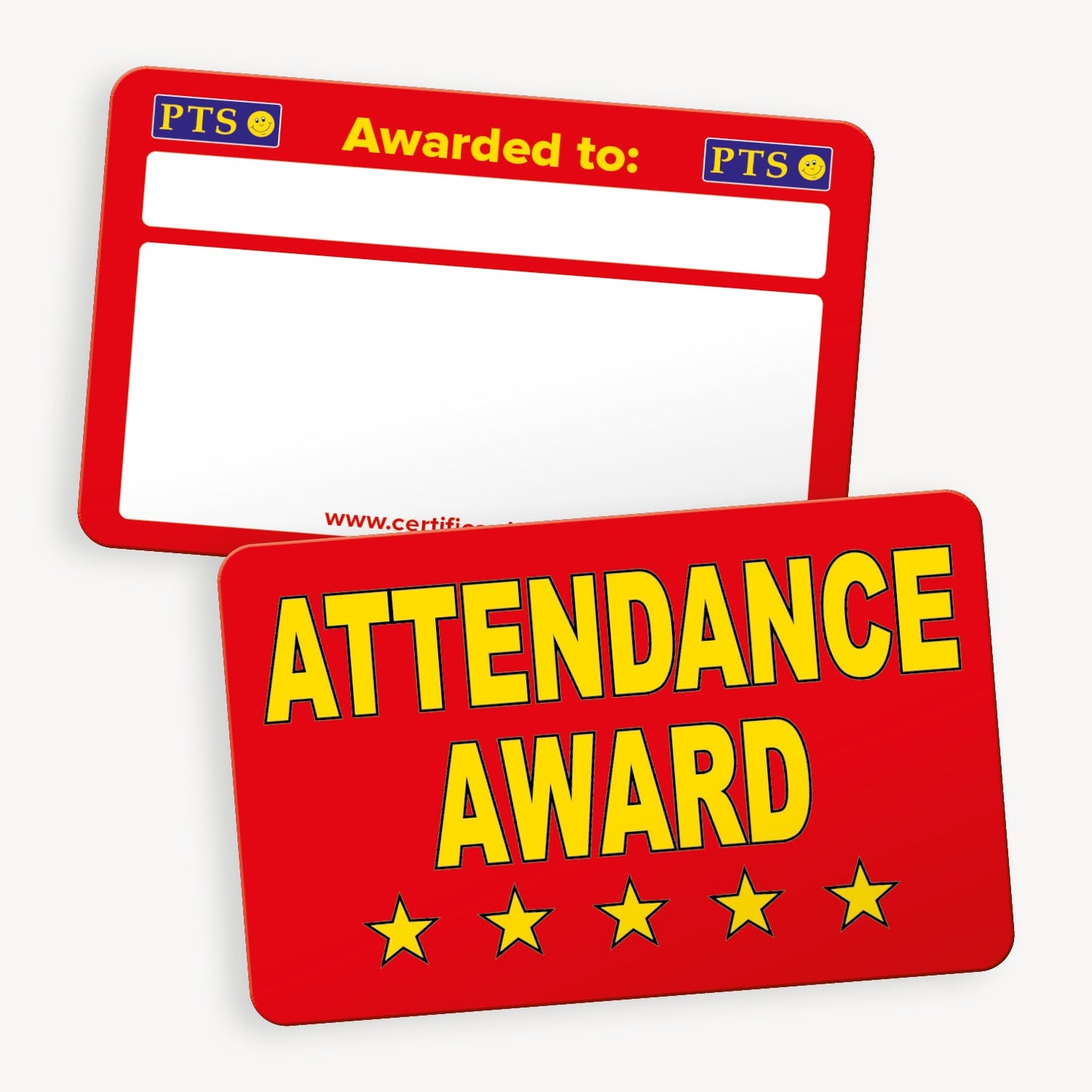 10 Attendance Award CertifiCARDs - Red