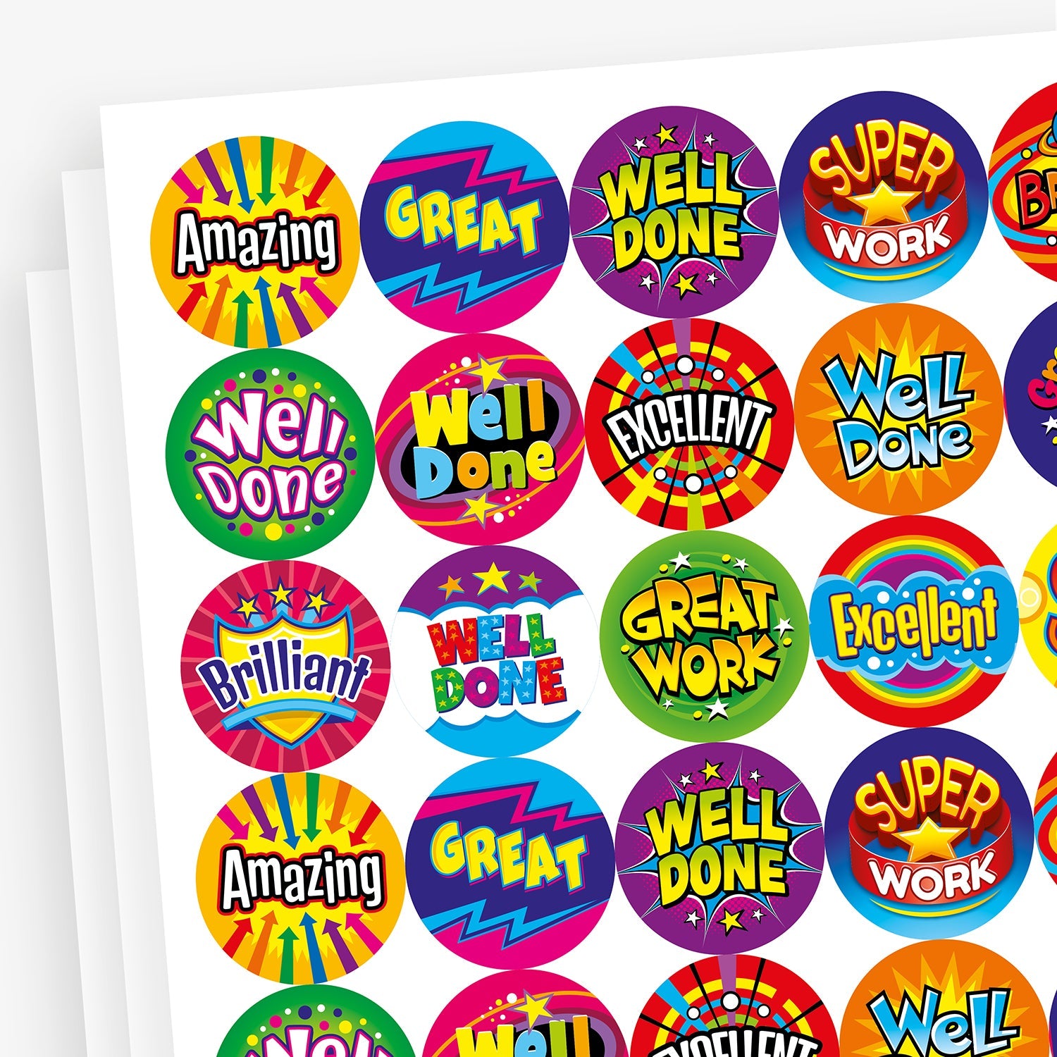 Bright Reward Stickers | Value Pack | 25mm | 1050 Stickers