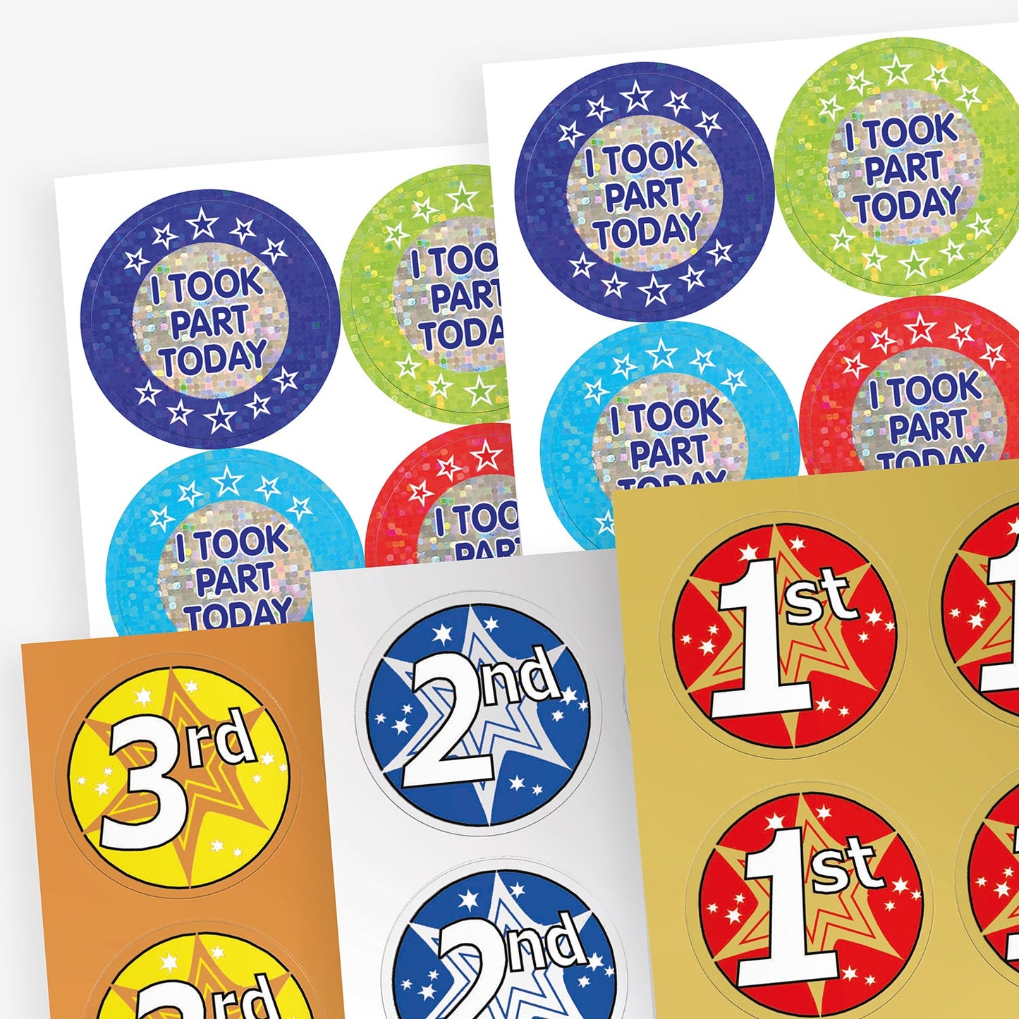 560 Sparkly Sports Day Stickers - 37mm