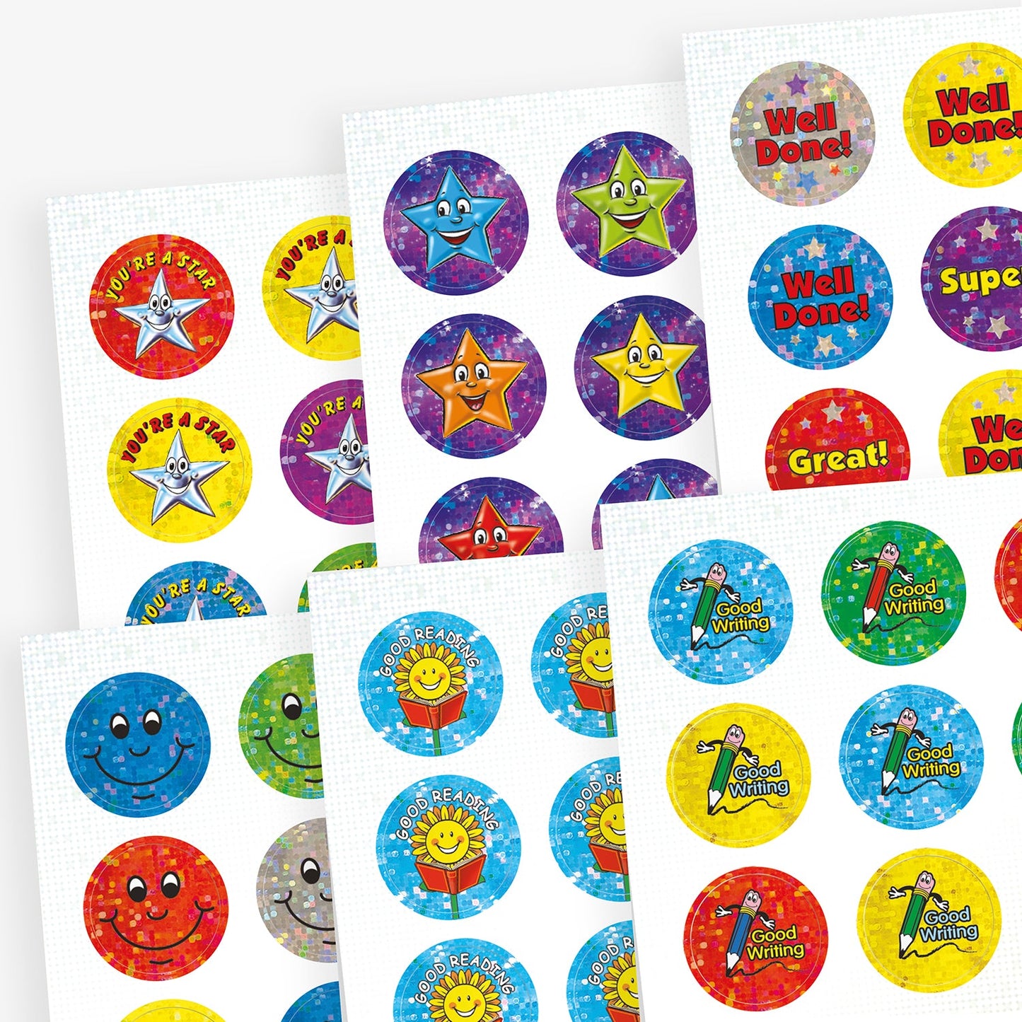 525 Holographic Assorted Stickers - 20mm