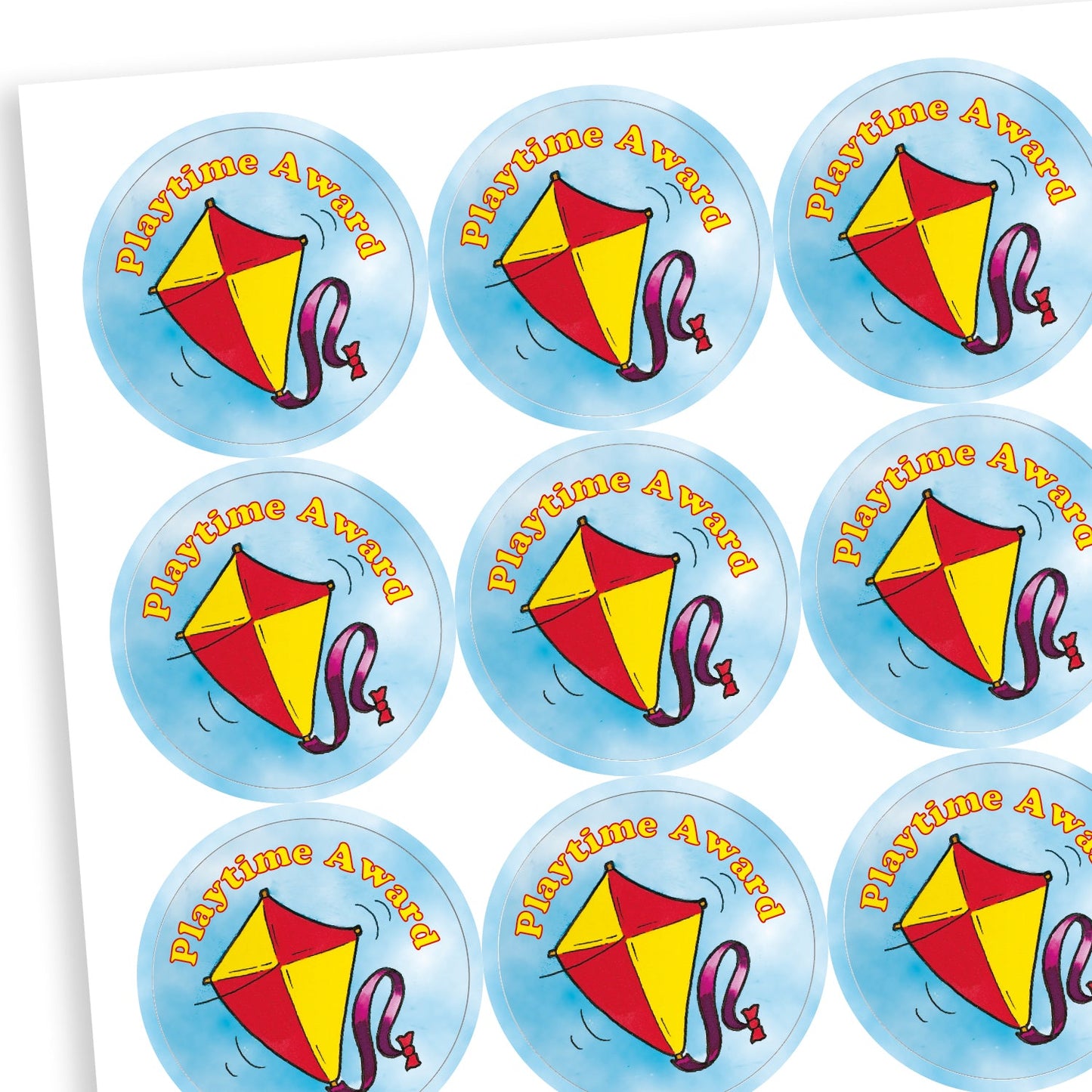 30 Playtime Award Kite Stickers - 25mm