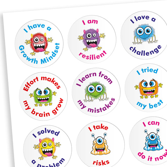 Growth Mindset Stickers - 25mm