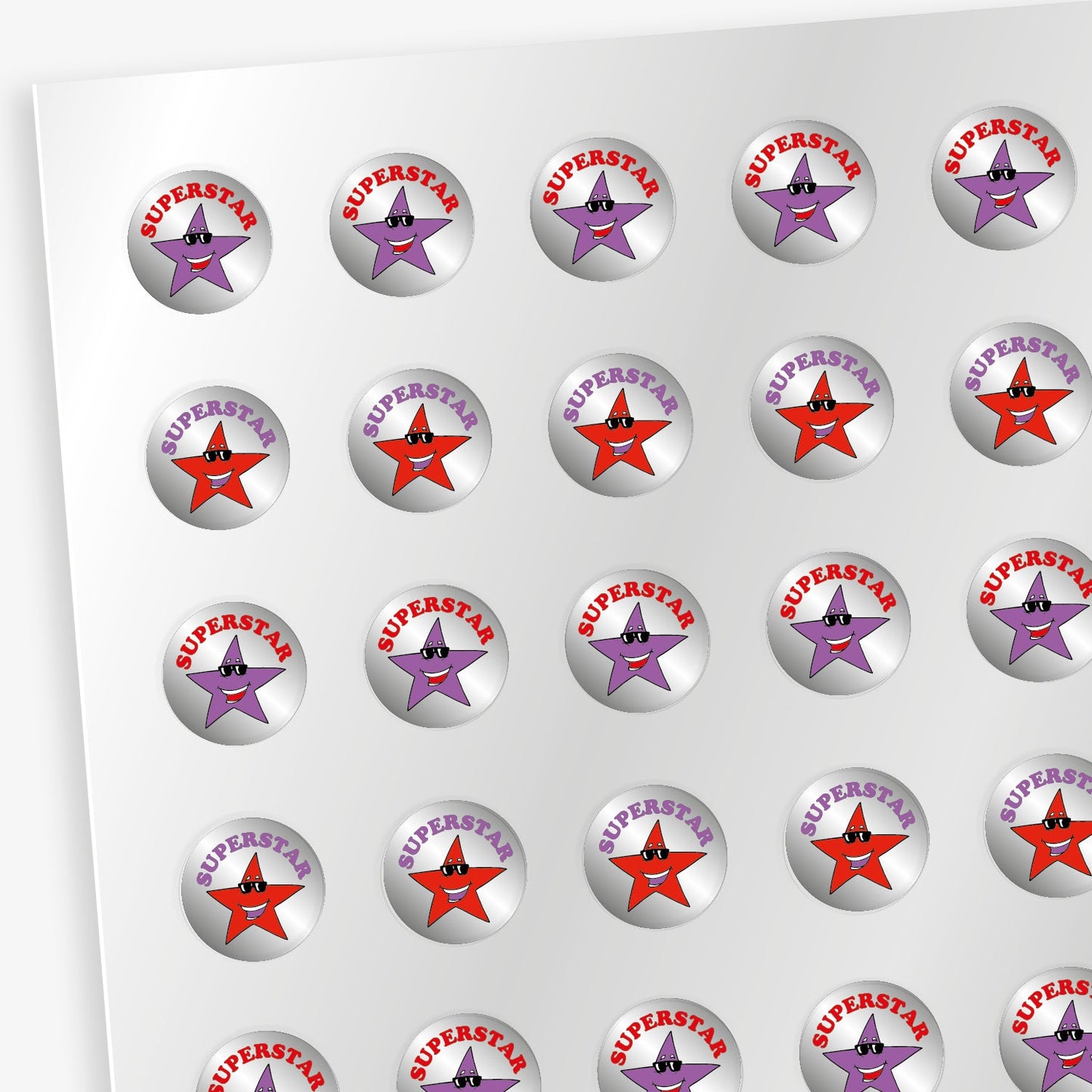 196 Metallic Superstar Stickers - 10mm