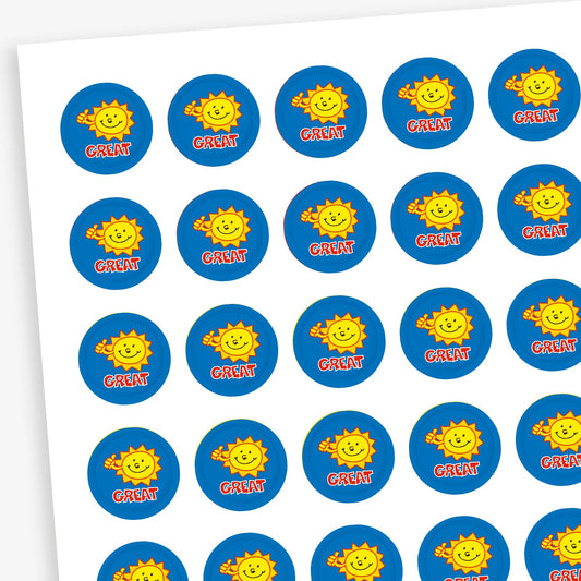 196 Great Sun Stickers - 10mm