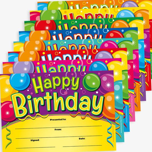 48 Happy Birthday Landscape Certificates - A5