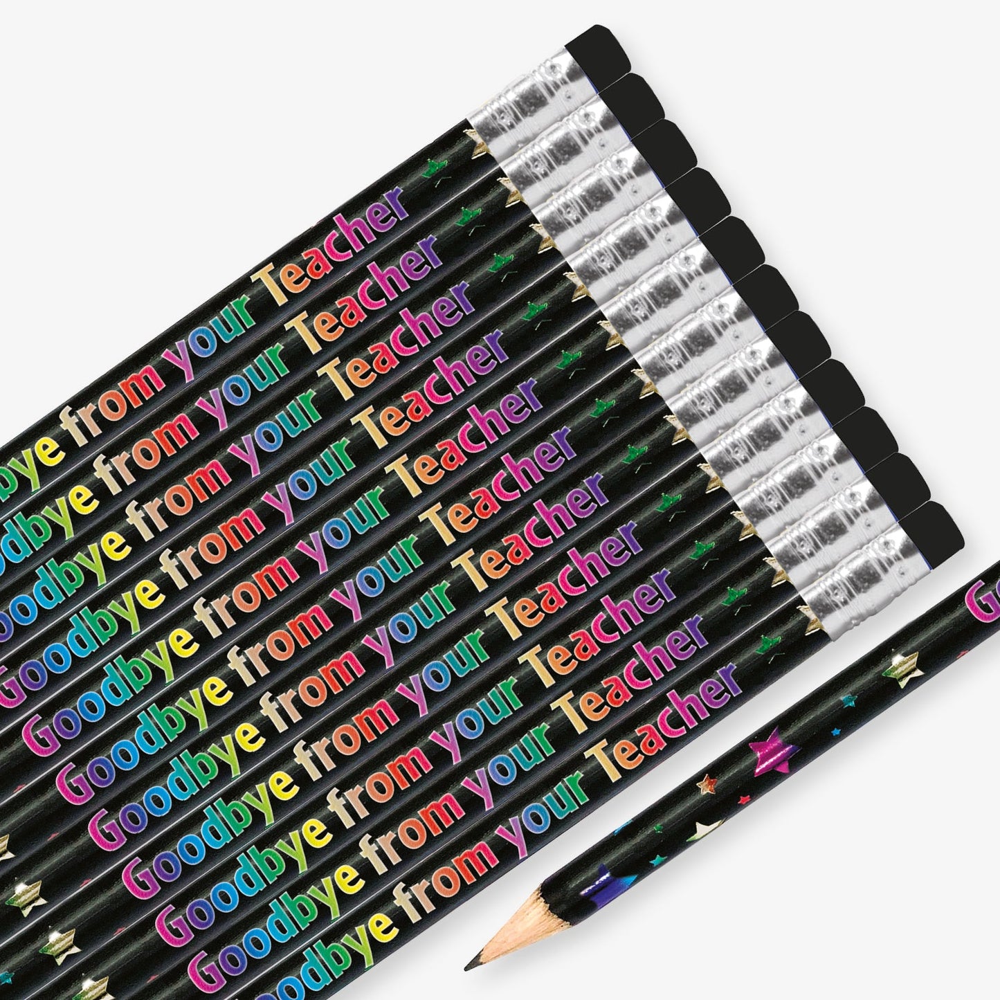 12 Metallic Goodbye from your Teacher Pencils