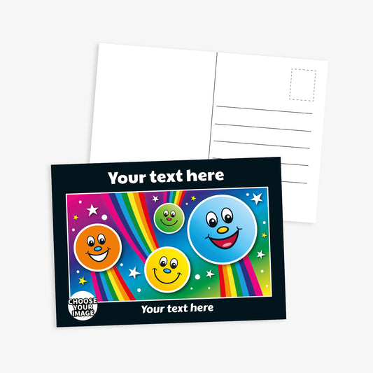 Personalised Rainbow Faces Postcard - A6