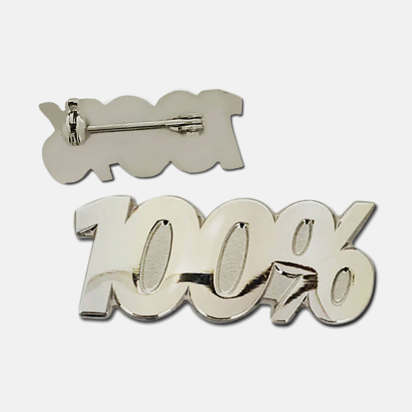 Metal 100% Badge - 25 x 10mm