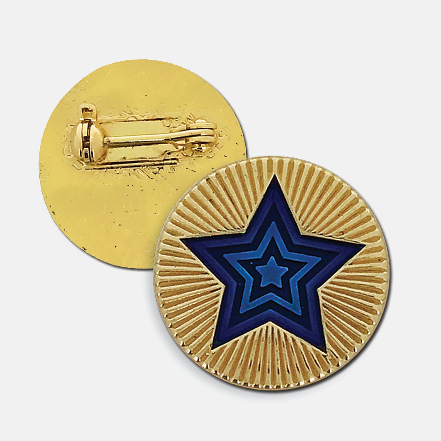 Enamel Round Star Badge - 20mm