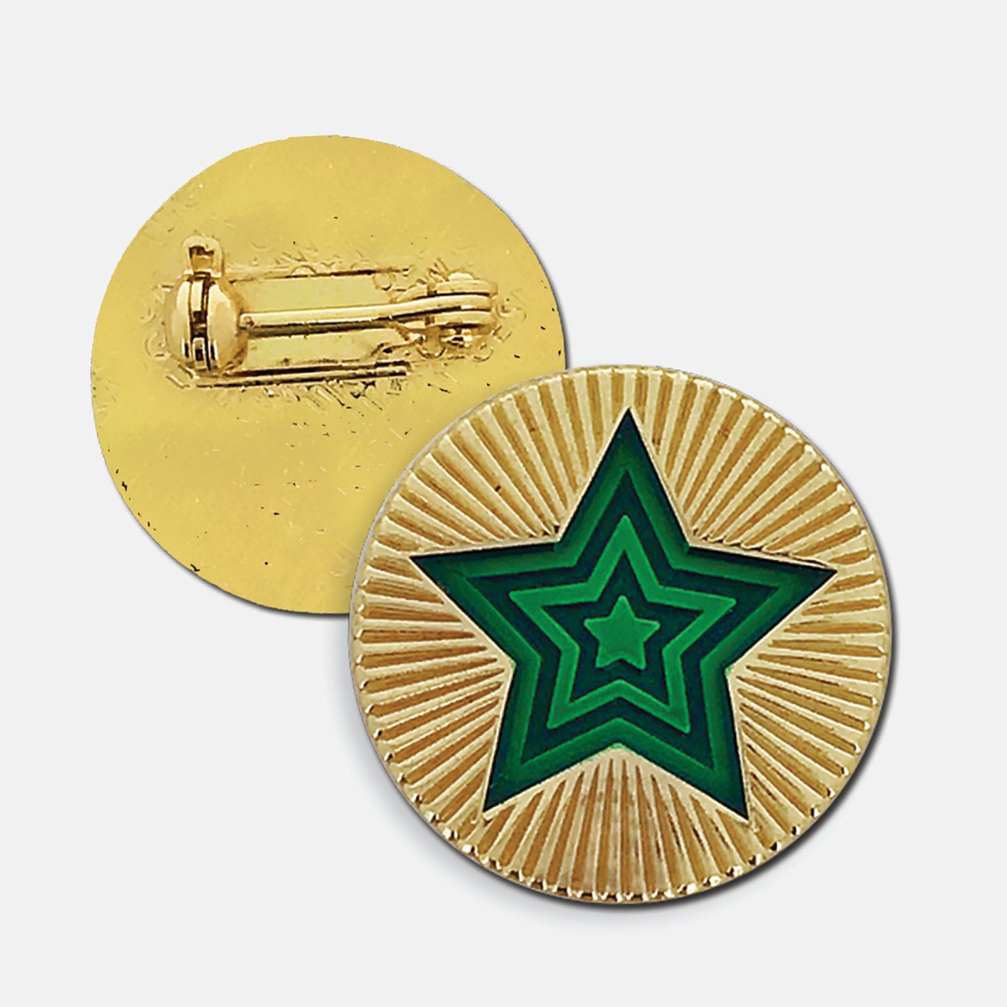 Enamel Round Star Badge - 20mm