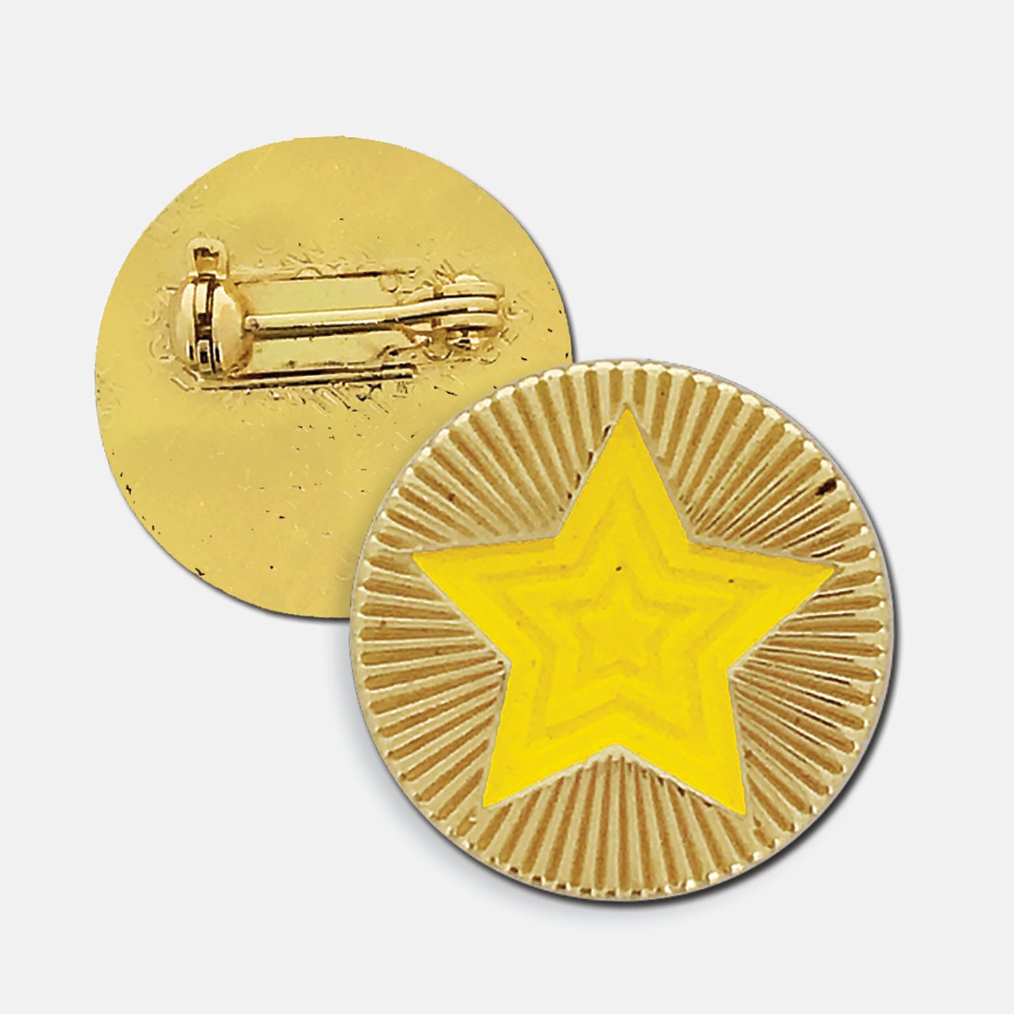 Enamel Round Star Badge - 20mm