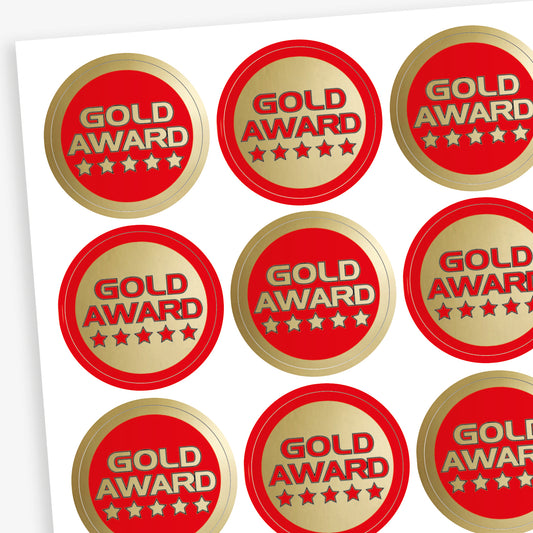 Metallic Gold Award Stickers