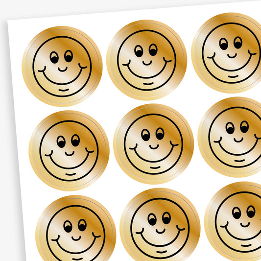 70 Metallic Bronze Smile Stickers - 25mm
