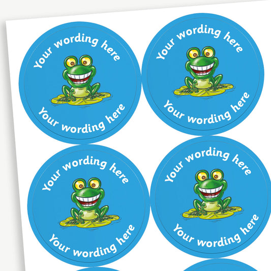 35 Personalised Frog Stickers - 37mm