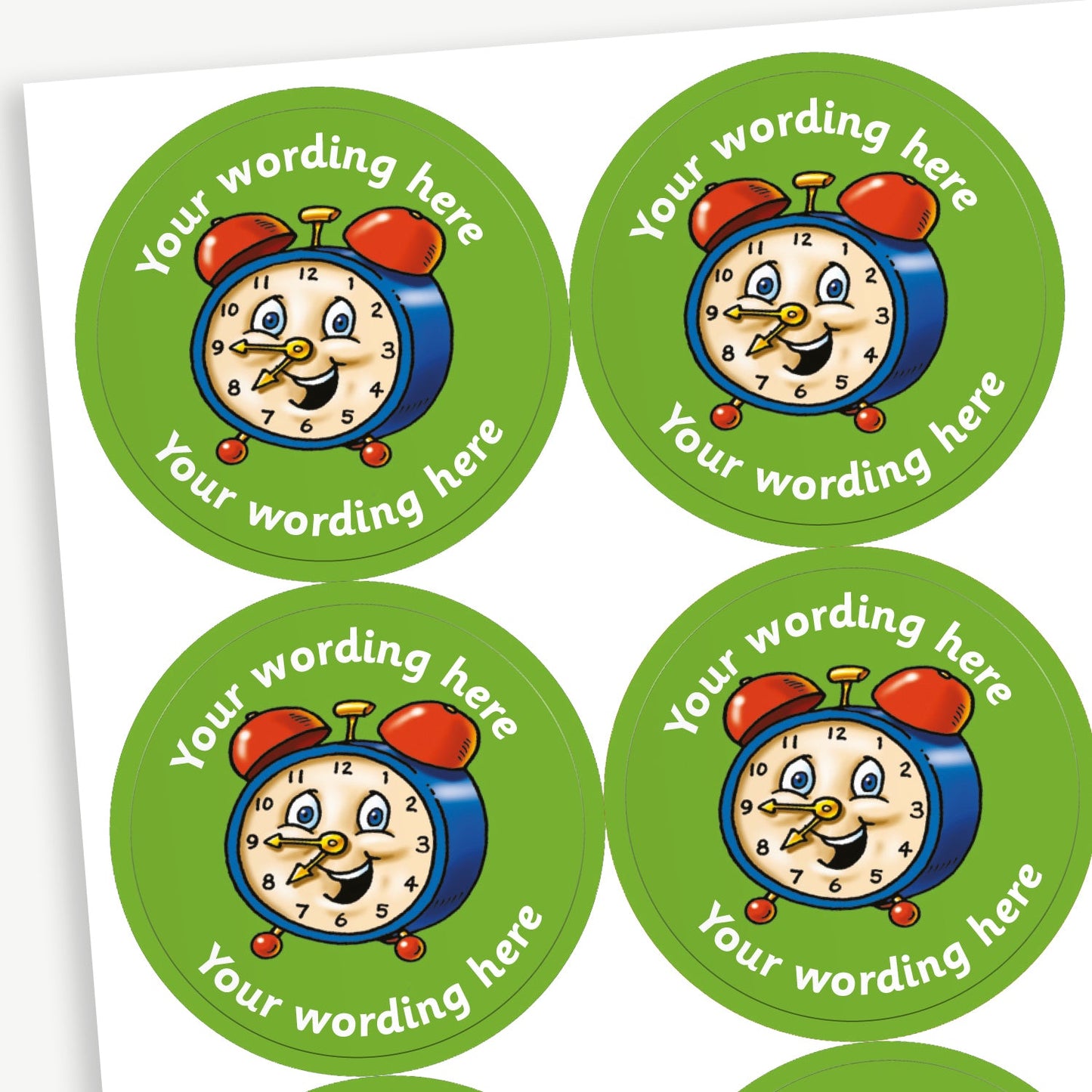 35 Personalised Clock Stickers - 37mm